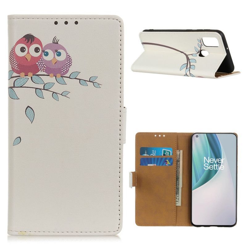 Flipové Pouzdro Oneplus Nord N10 Pár Sov Na Stromě
