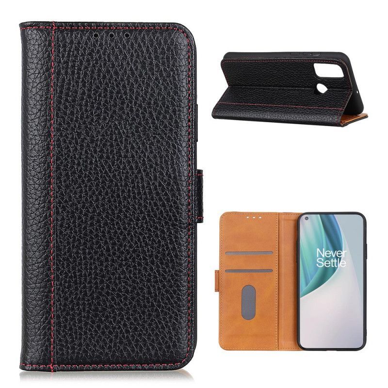 Flipové Pouzdro Oneplus Nord N10 Prošívání S Efektem Kůže Litchi