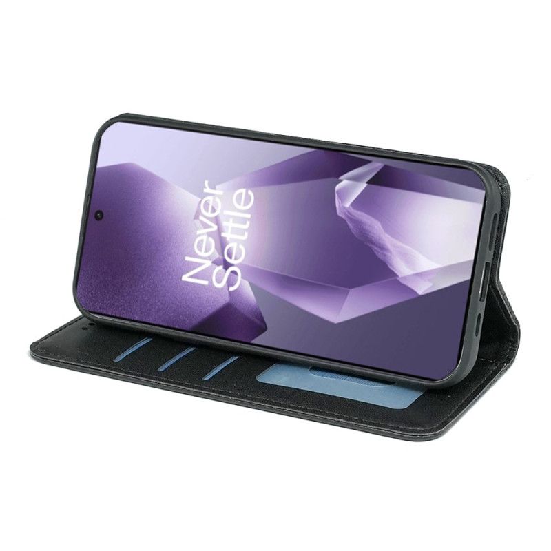 Kožené Pouzdro Folio Na Oneplus 13r Peněženka S Kostkovaným Vzorem