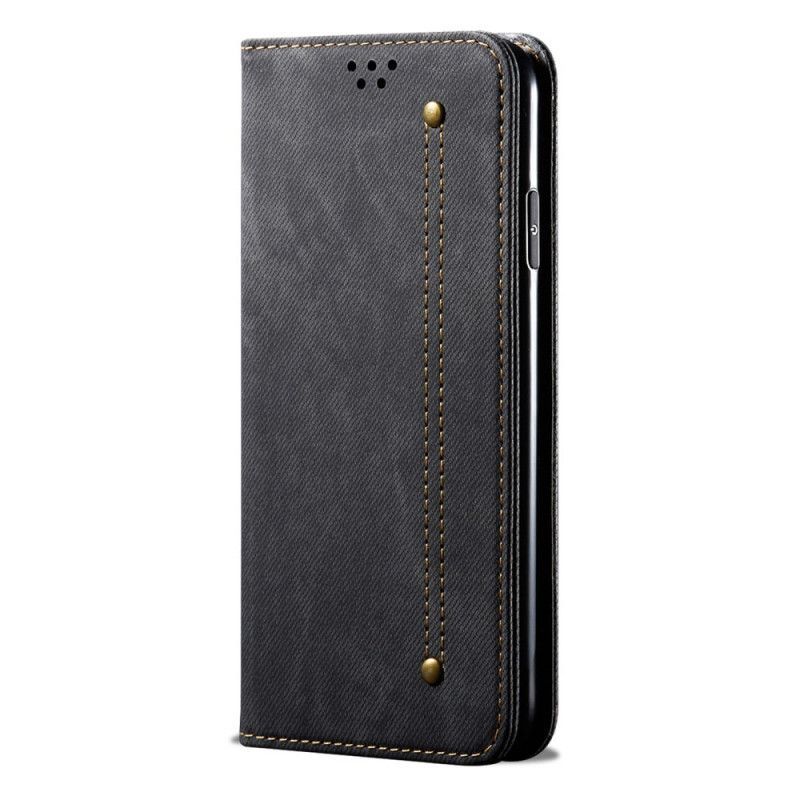 Kožené Pouzdro Folio Na Oneplus Nord N100 Textura Džínů Z Umělé Kůže