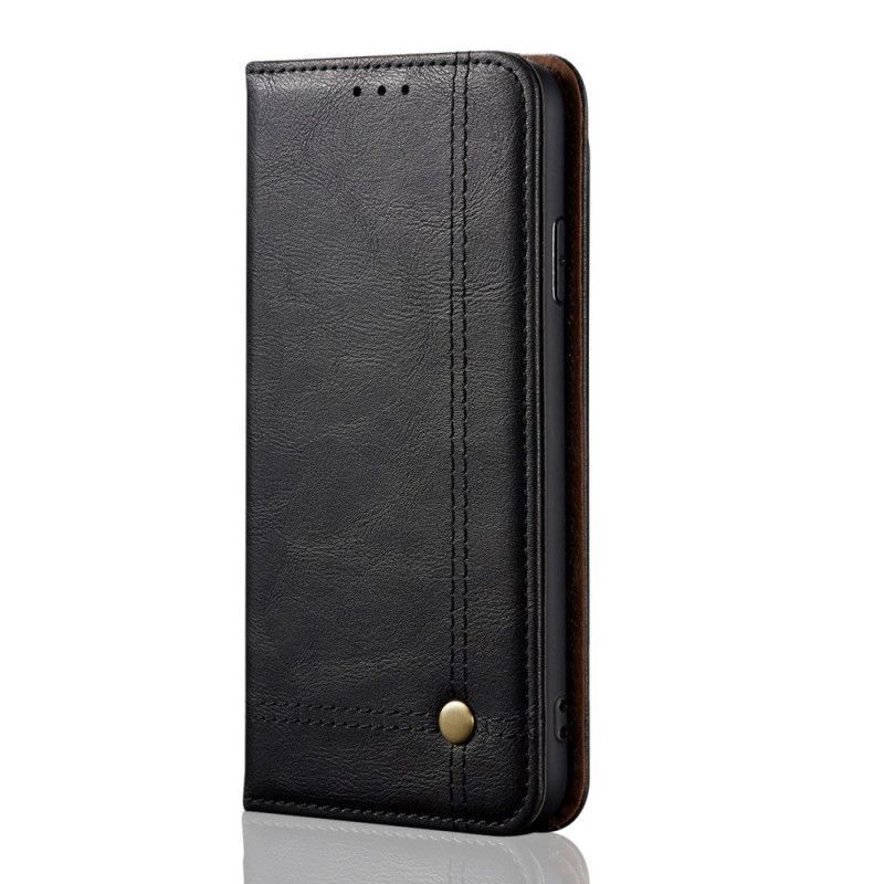 Kožené Pouzdro Folio Oneplus 8 Pro Prošívání S Koženým Efektem