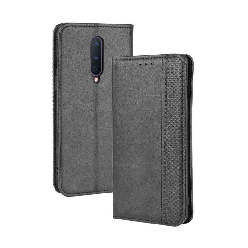 Kožené Pouzdro Folio Oneplus 8 Stylizovaný Vintage Kožený Efekt