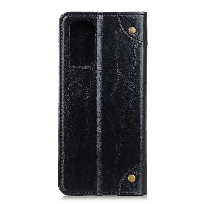 Kožené Pouzdro Folio Oneplus 9 Vintage Kožené Nýty