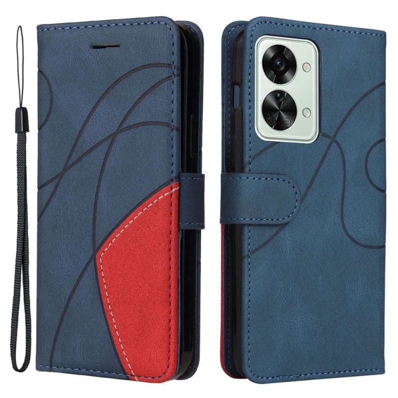 Kožené Pouzdro Na OnePlus Nord 2T 5G Bicolor Kt Kožená Řada S Poutkem Na Karty