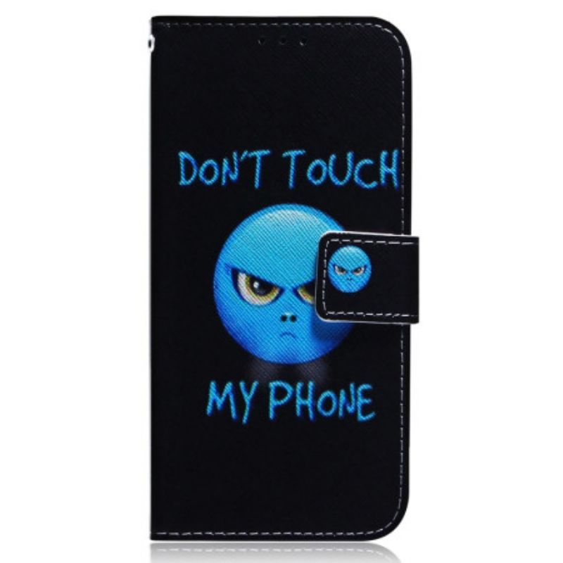Kožené Pouzdro Na OnePlus Nord 2T 5G Na Lana Emoji Se Nedotýkejte Mého Telefonu Na Šňůrku