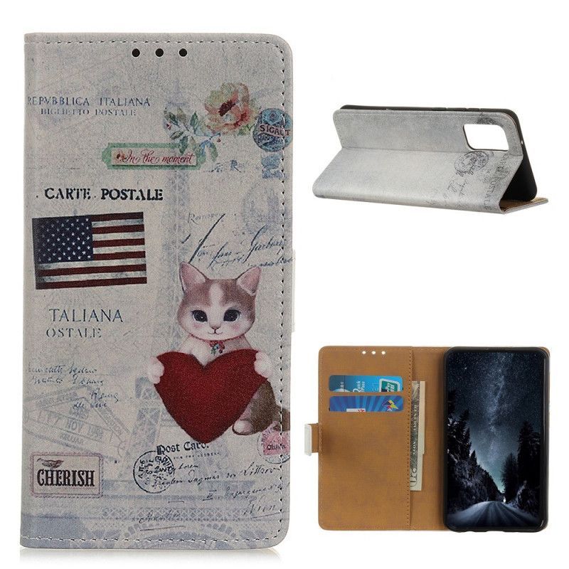 Kožené Pouzdro Oneplus 9 Kočka Na Cestách