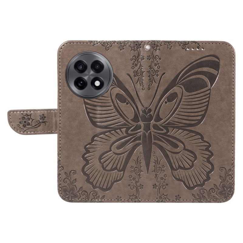 Kožený Kryt Na Oneplus 13r Peněženka S Motýlím Vzorem
