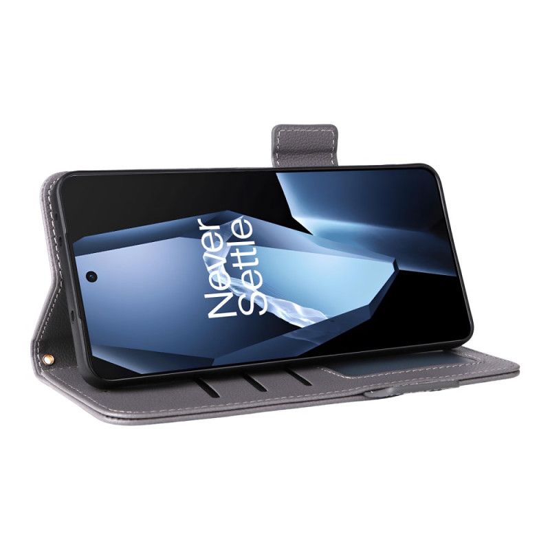 Kožený Kryt Na Oneplus 13r Textura Liči S Popruhem