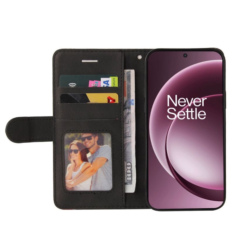 Kožený Kryt Na Oneplus 15 Dvoubarevné Zvlnění