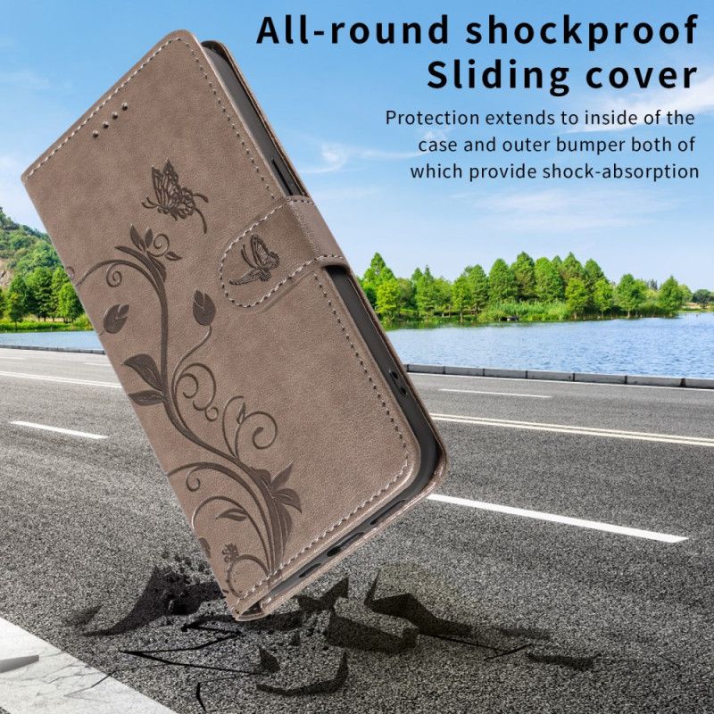 Kožený Kryt Na Oneplus 15 Květinový Vzor