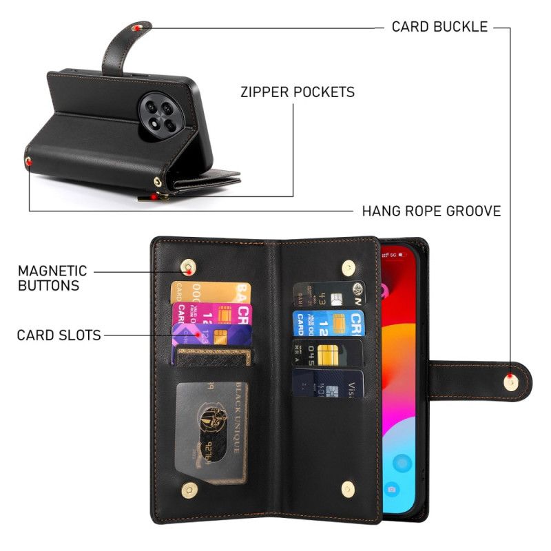 Kožený Kryt Oneplus 13r Peněženka Přes Rameno S Popruhem