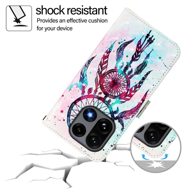 Kožený Kryt Oneplus 15 Akvarel Lapač Snů