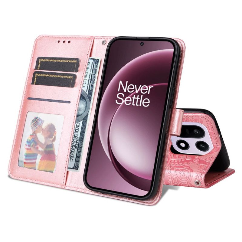 Kožený Kryt Oneplus 15 Slunečnicový Vzor