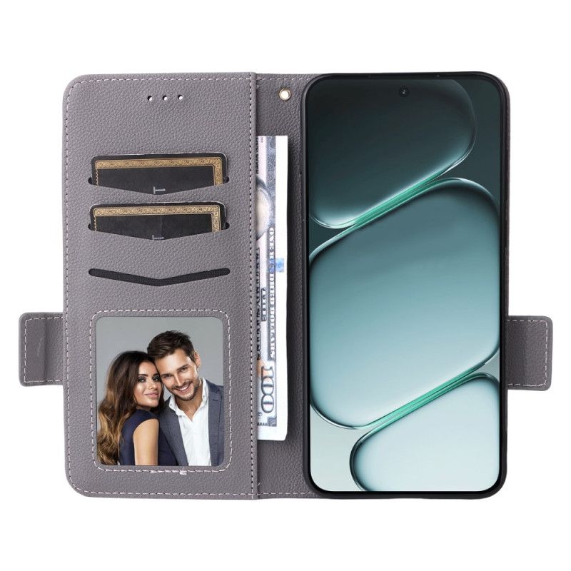 Kožený Kryt Oneplus 15r Textura Liči S Popruhem