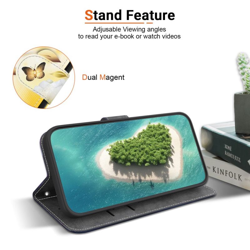 Kožený Kryt Oneplus Nord 4 Zlatí Motýli A Krajkové Květiny