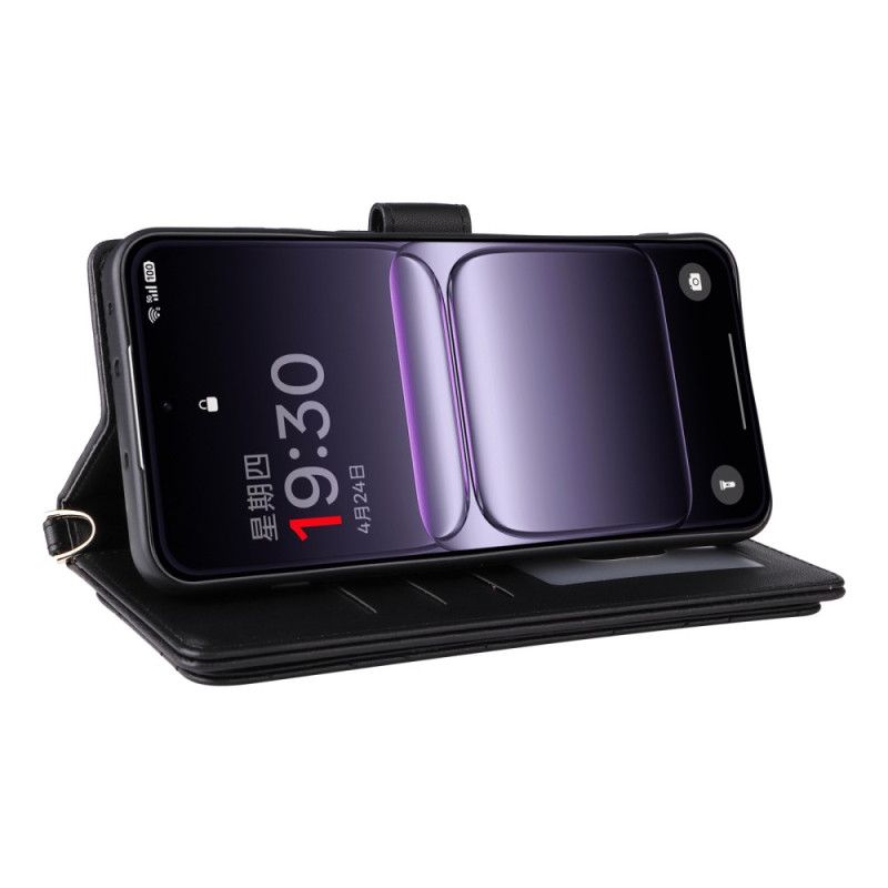 Kožený Kryt Oneplus Nord 5 Prošívané S Ramenem Řemínek