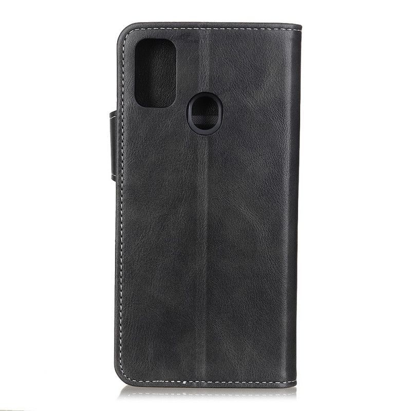 Kožený Kryt Oneplus Nord N100 Tlačítko Uměleckého Šití