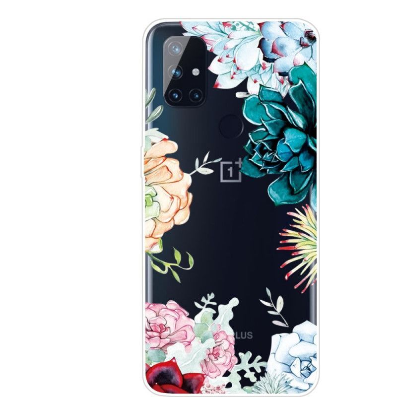 Kryt Na Oneplus Nord N10 Průhledné Akvarelové Květiny