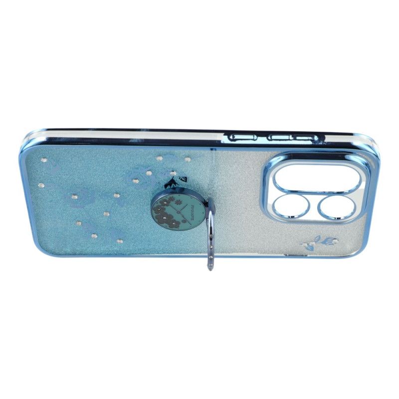 Kryt Oneplus 15 Pouzdro Na Prsteny A Třpytivý Květinový Vzor