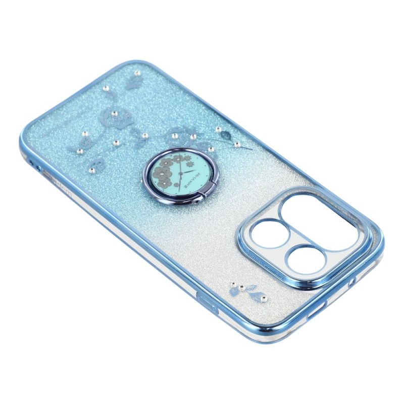 Kryt Oneplus 15 Pouzdro Na Prsteny A Třpytivý Květinový Vzor