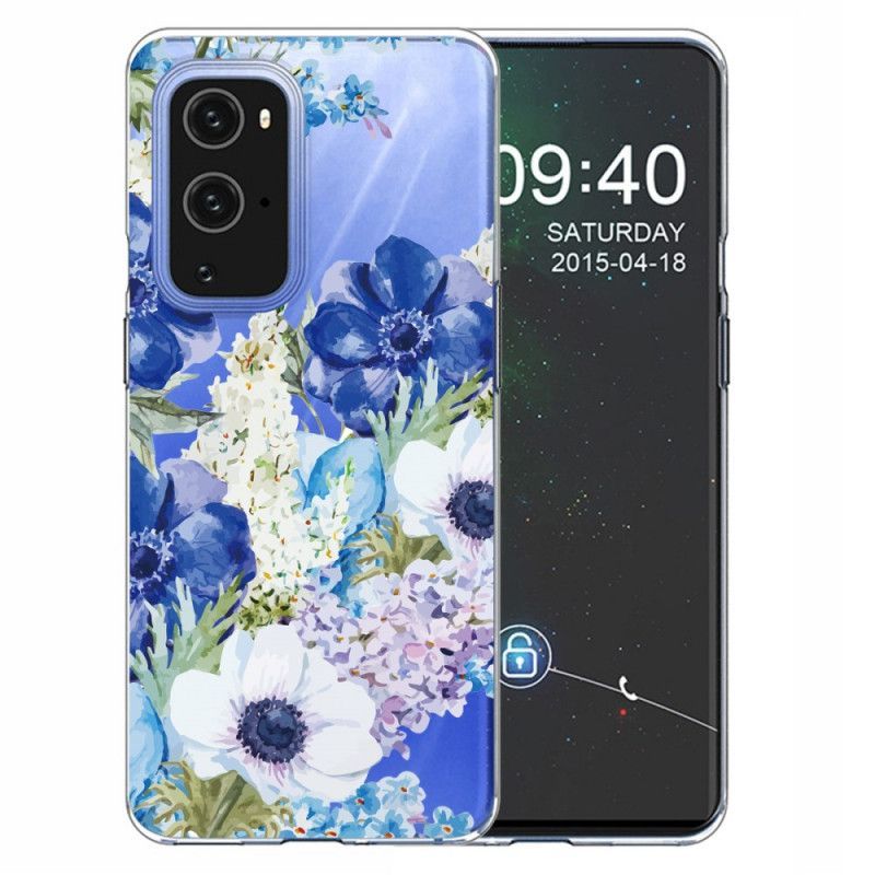 Kryt Oneplus 9 Pro Akvarel Modré Květy