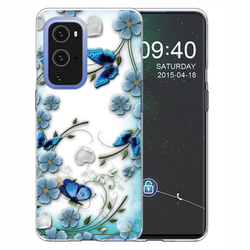 Kryt Oneplus 9 Pro Retro Motýli A Květiny