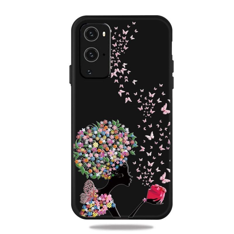 Kryt Oneplus 9 Žena S Květinovou Hlavou