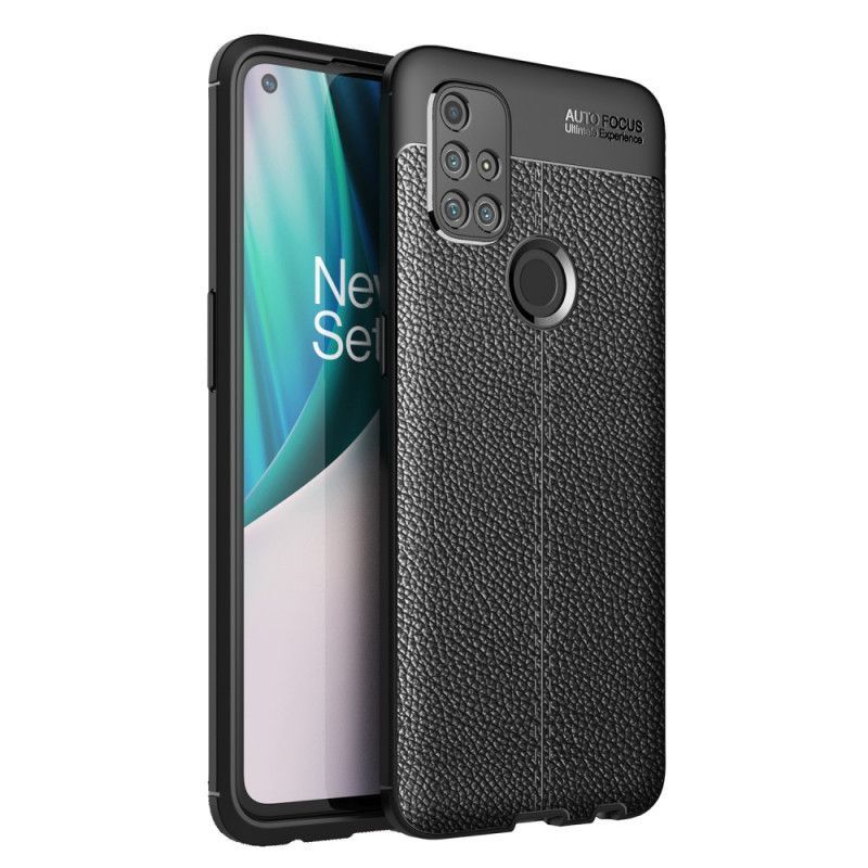 Kryt Oneplus Nord N10 Litchi S Dvojitým Koženým Efektem