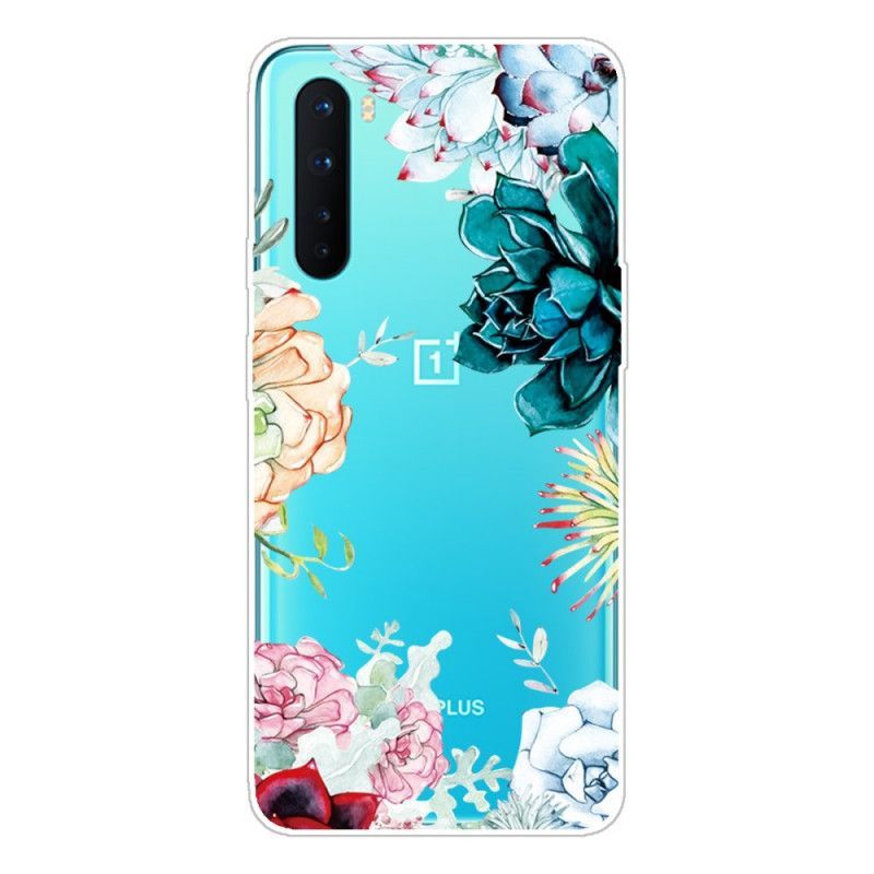 Kryt Oneplus Nord Průhledné Akvarelové Květiny