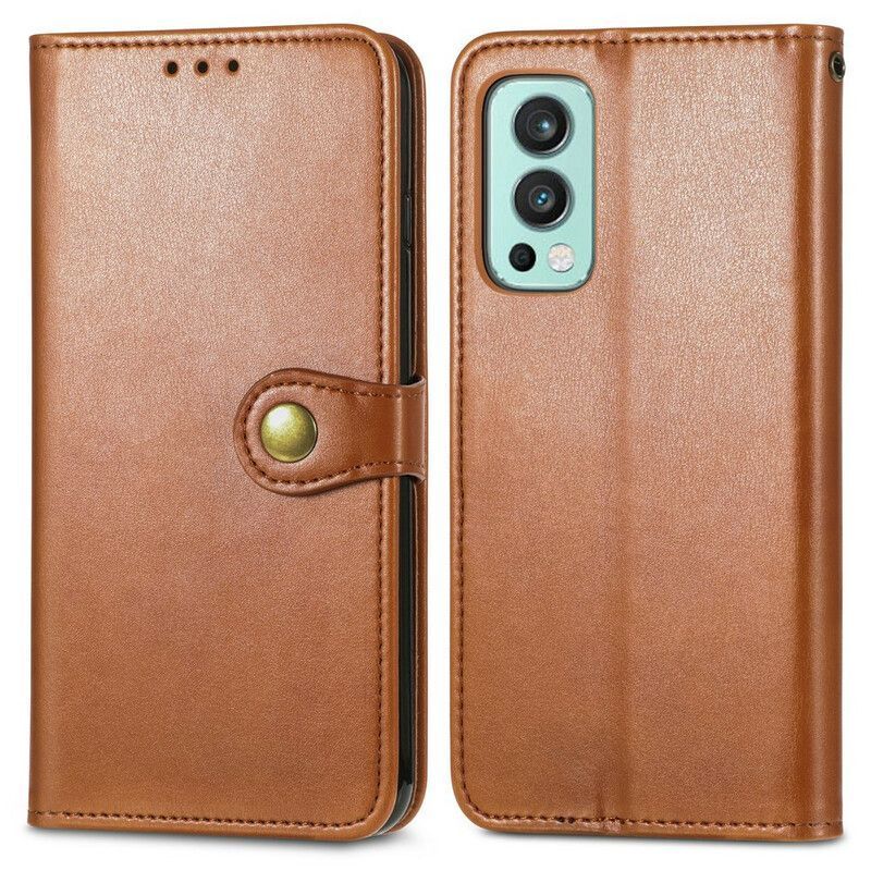 Peněženková Pouzdra Na Oneplus Nord 2 5g Umělá Kůže A Vintage Spona