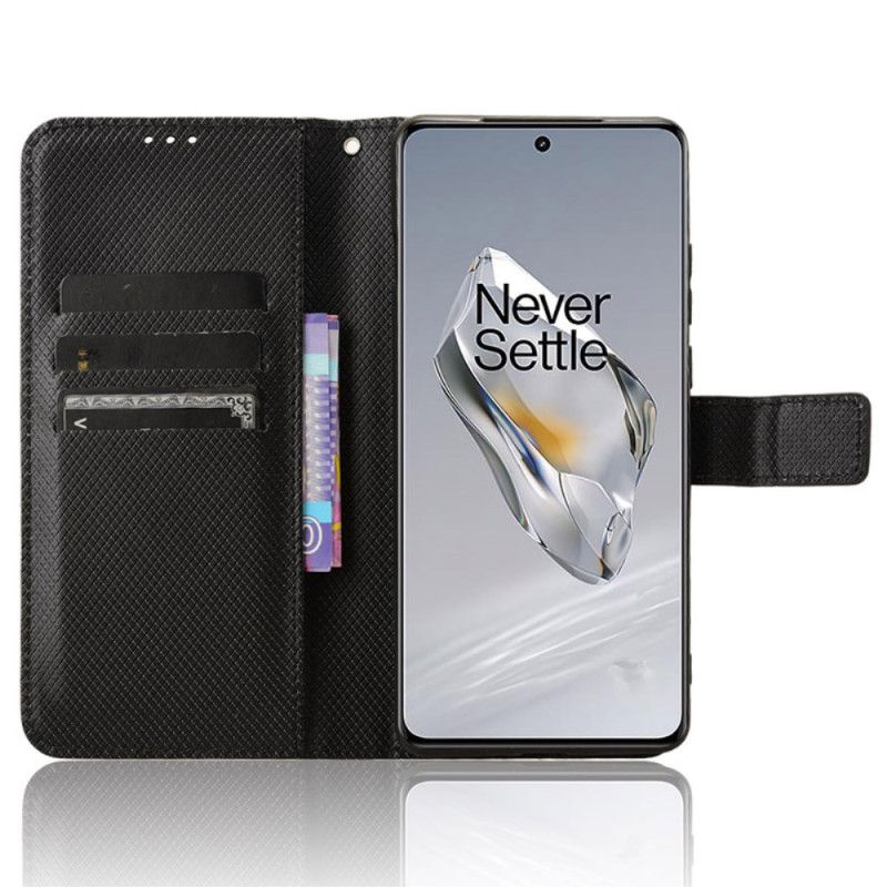 Peněženková Pouzdra Oneplus 12 5g Kryty Na Mobil Texturovaný Design Popruhu