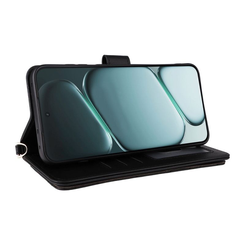 Peněženková Pouzdra Oneplus 15r Kryty Na Mobil 6 Slotů Na Karty S Popruhy