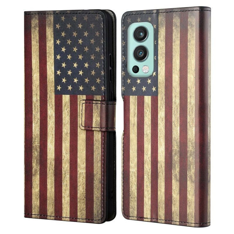 Peněženková Pouzdra Oneplus Nord 2 5g Americká Vlajka
