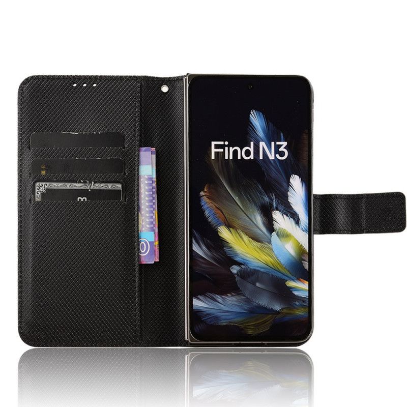 Peněženková Pouzdra Oneplus Open Kryty Na Mobil Páskové Stehy