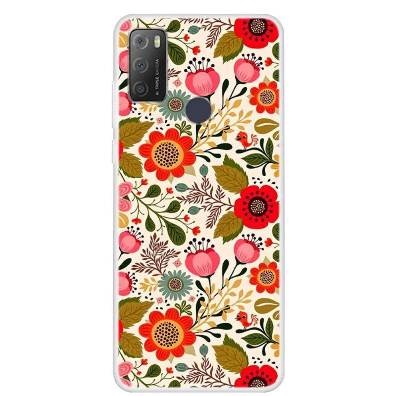 Alcatel 1s (2021) / 3l (2021) Květinové Gobelínové Pouzdro