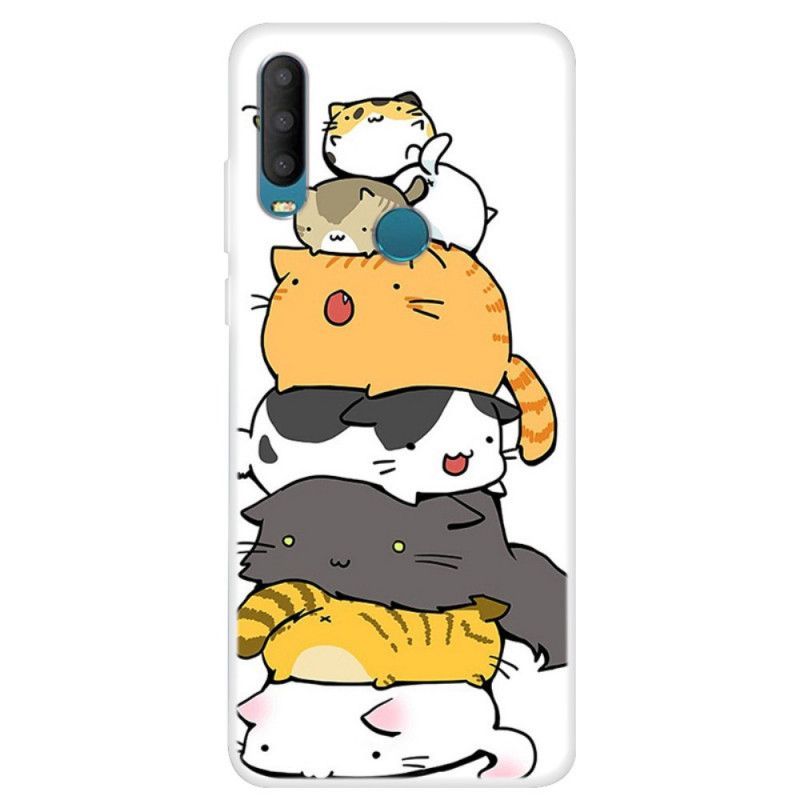 Alcatel 1s Case Hromady Kreslených Koček