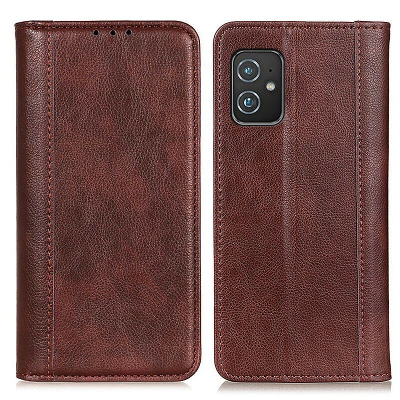 Azus Zenfone 8 Flip Cover Klasický Štípaný Liči