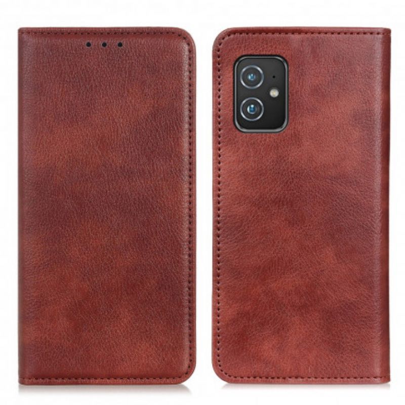 Azus Zenfone 8 Flip Cover Single Split Lychee Skin