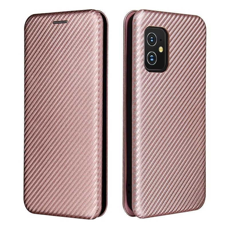 Azus Zenfone 8 Flipový Kryt Z Uhlíkových Vláken S Opěrným Kroužkem