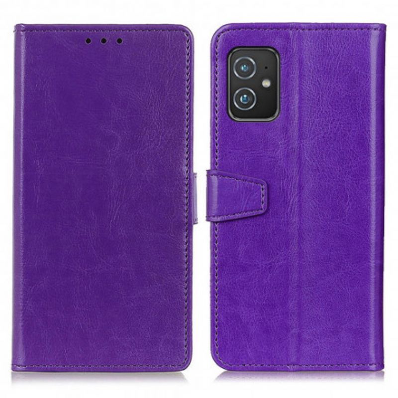 Azus Zenfone 8 Jednoduchý Kryt S Lesklým Koženým Efektem