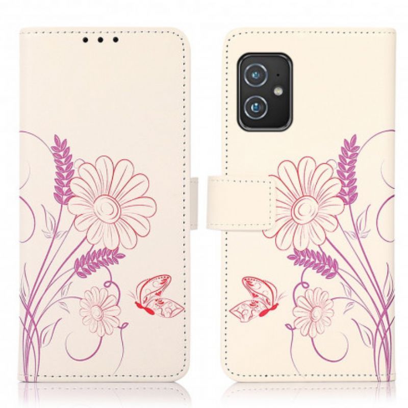 Azus Zenfone 8 Kryt S Motivem Motýlů A Květin