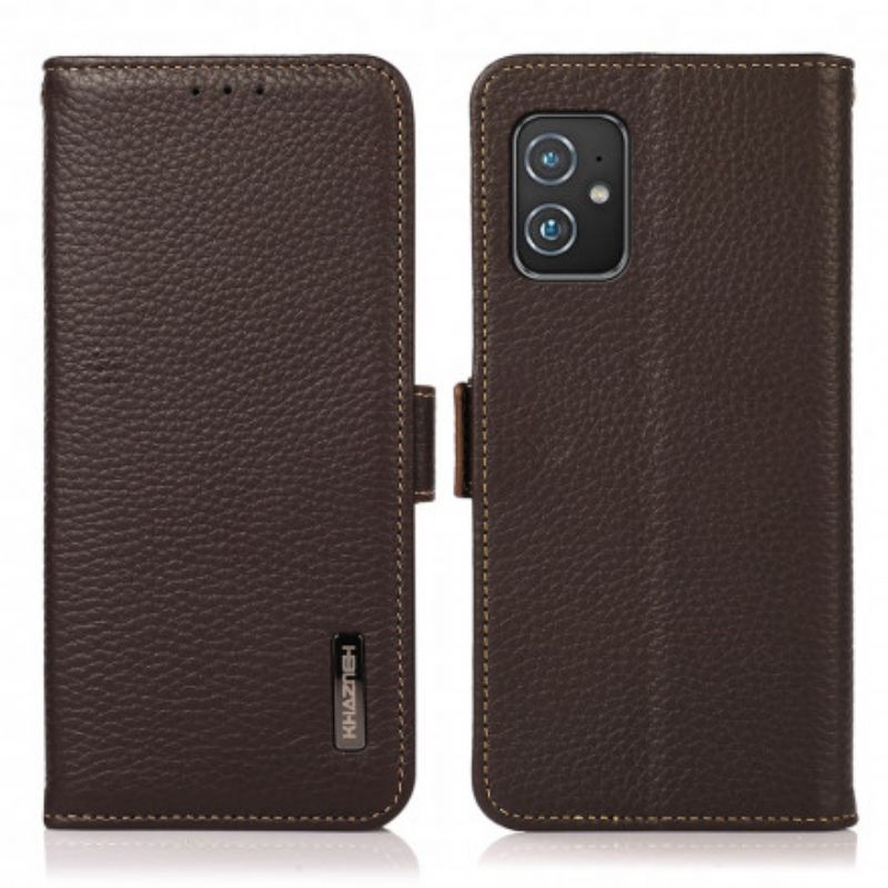 Azus Zenfone 8 Pouzdro Litchi Khazneh Kůže