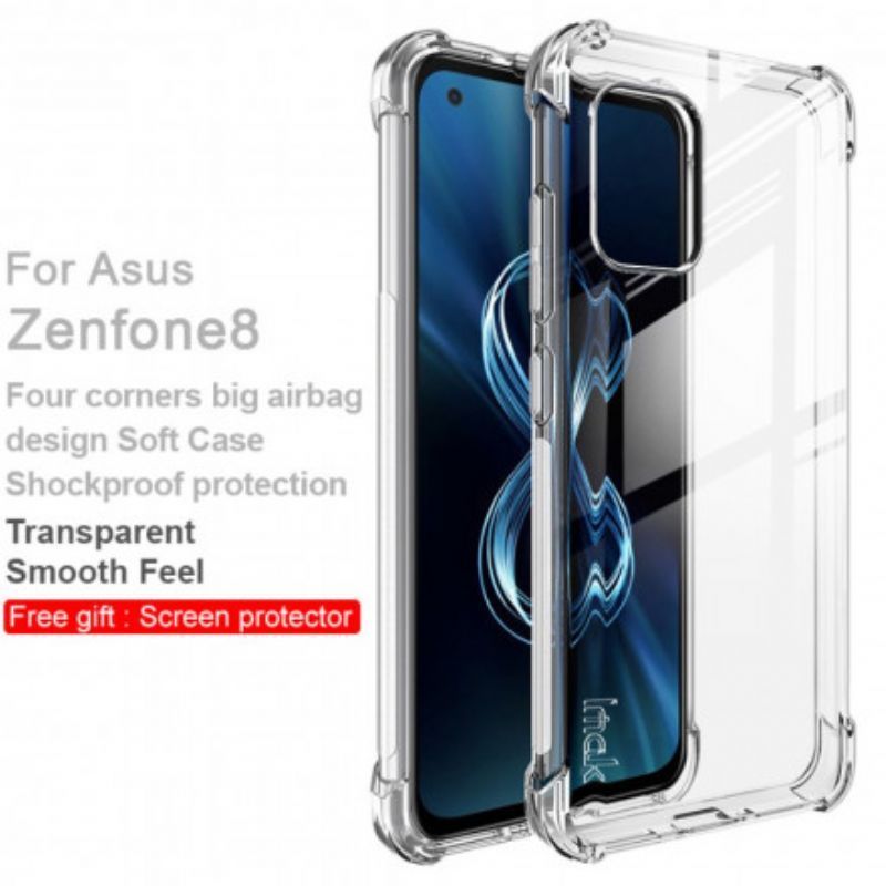 Azus Zenfone 8 Pouzdro Transparentní Hedvábný Imak