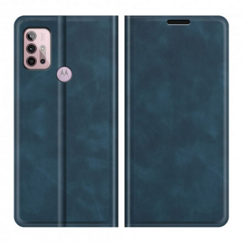 Flip Cover Moto G30 / Moto G10 S Efektem Jemné Hedvábné Kůže