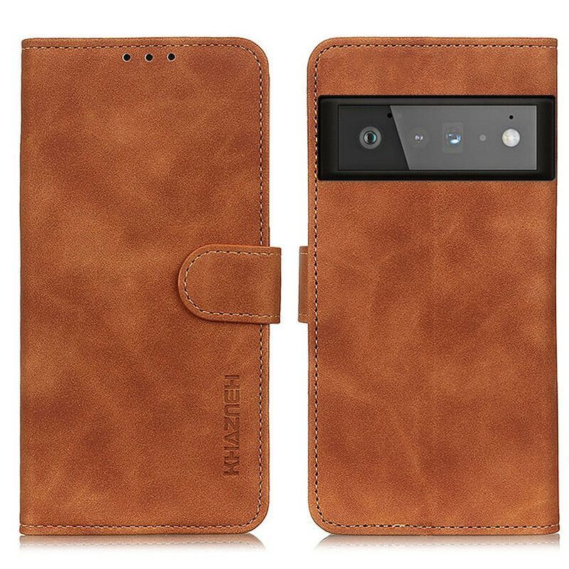 Flipové Pouzdro Google Pixel 6 Pro Khazneh Vintage Kožený Efekt
