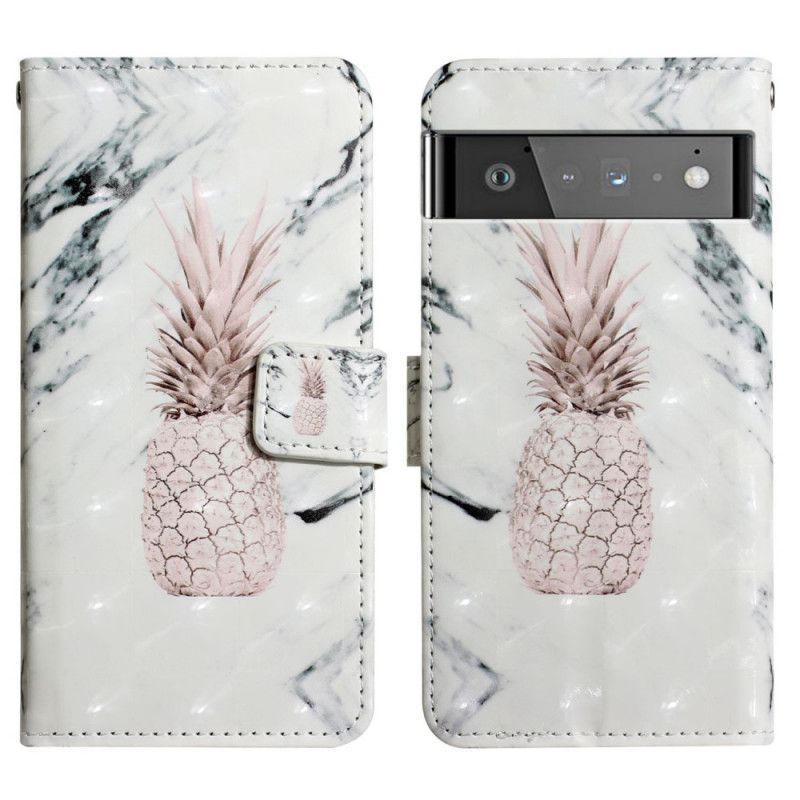 Flipové Pouzdro Google Pixel 6 Světlý Bodový Ananas