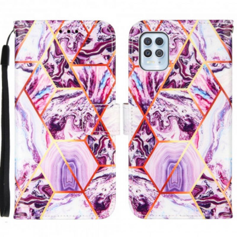 Flipové Pouzdro Moto G100 Geometrický Pás Mramoru