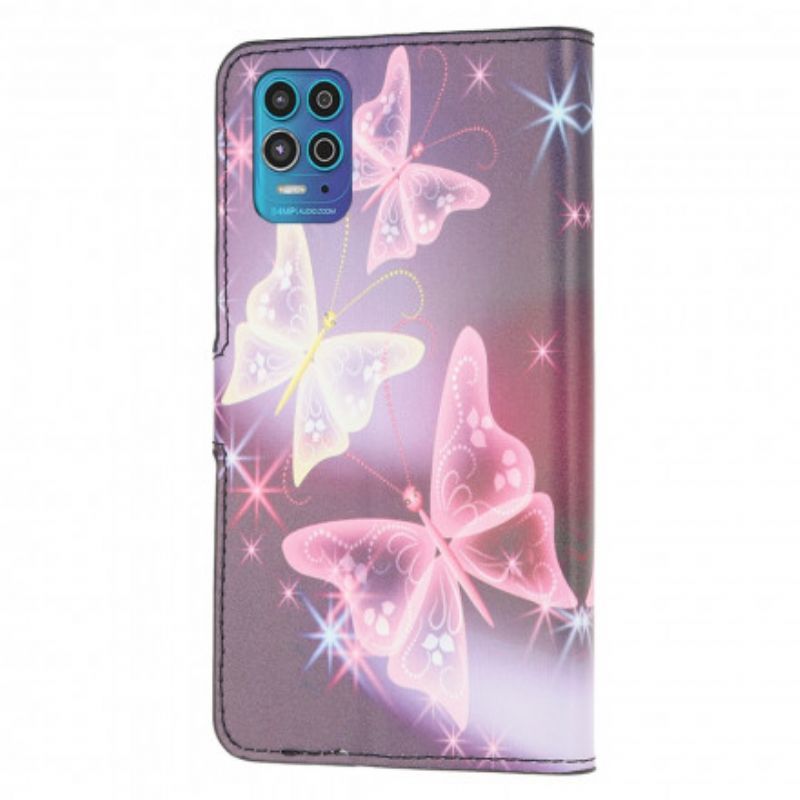 Flipové Pouzdro Moto G100 Motýli A Květiny