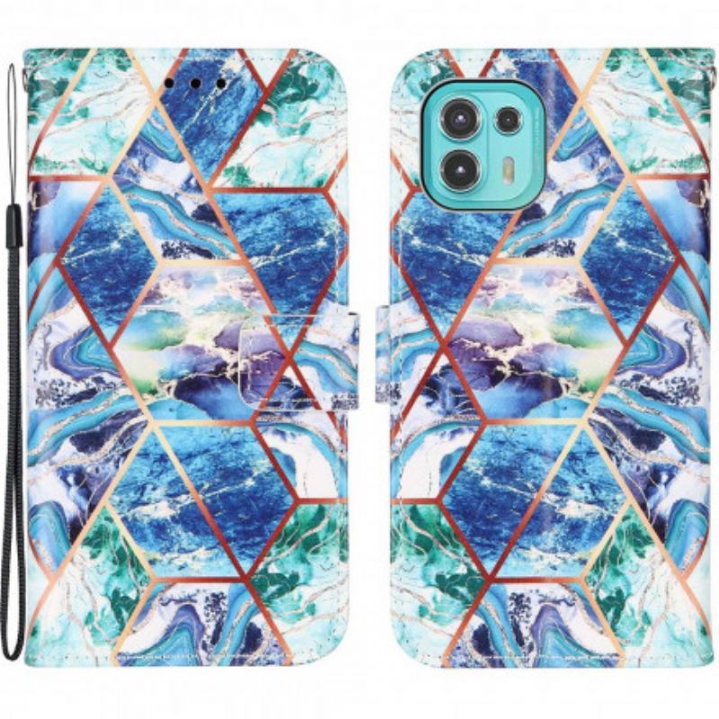 Flipové Pouzdro Motorola Edge 20 Lite Geometrický Mramor