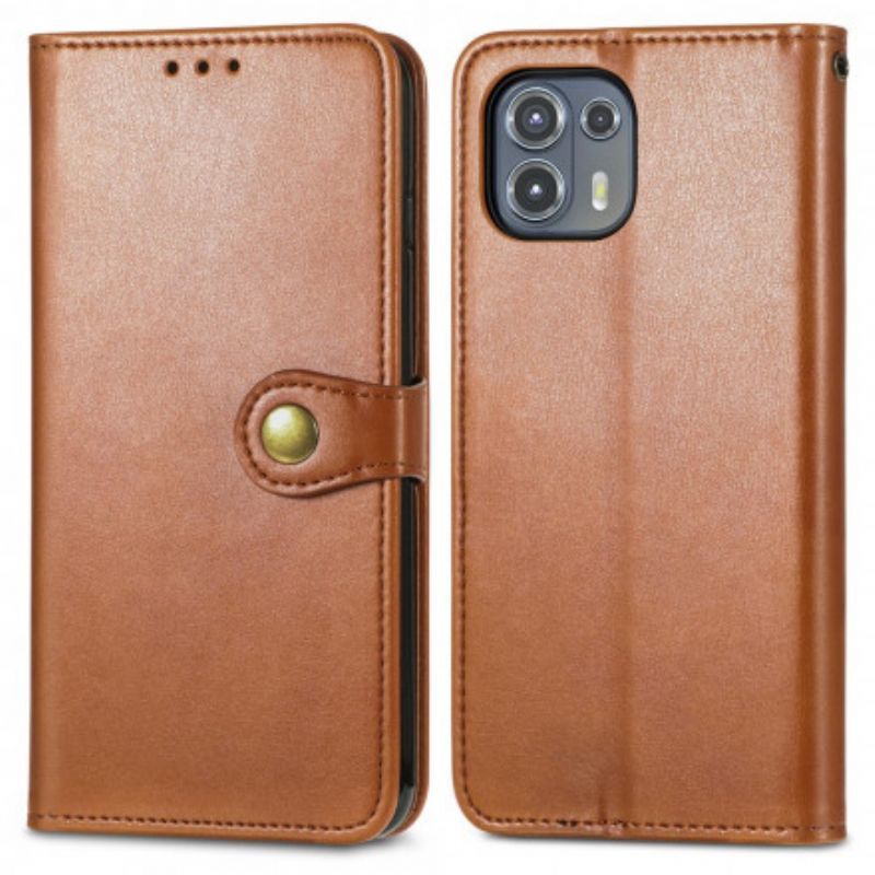 Flipové Pouzdro Motorola Edge 20 Lite Umělá Kůže A Vintage Spona